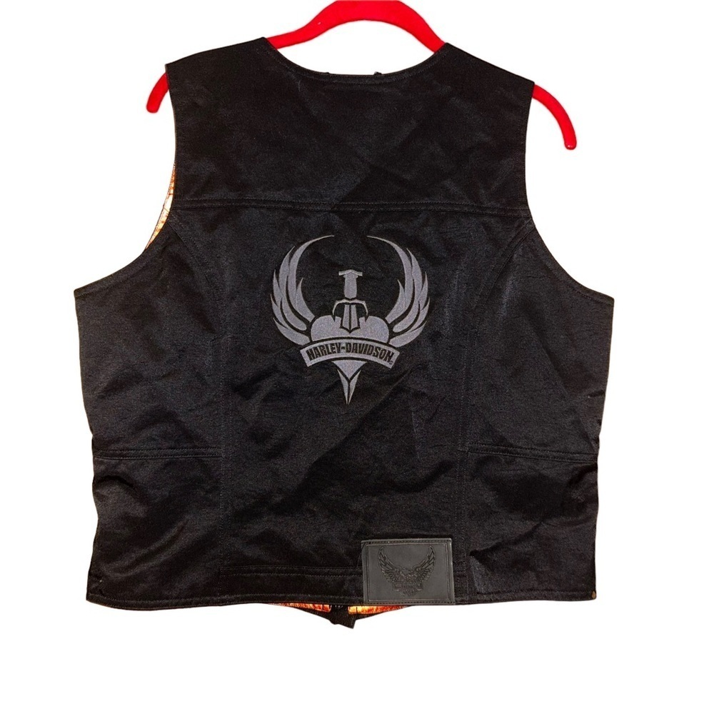 WOMEN Harley davidson black heart dagger logo vest size large L